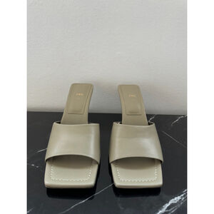 Zara Neutral Taupe Square Toe Pumps